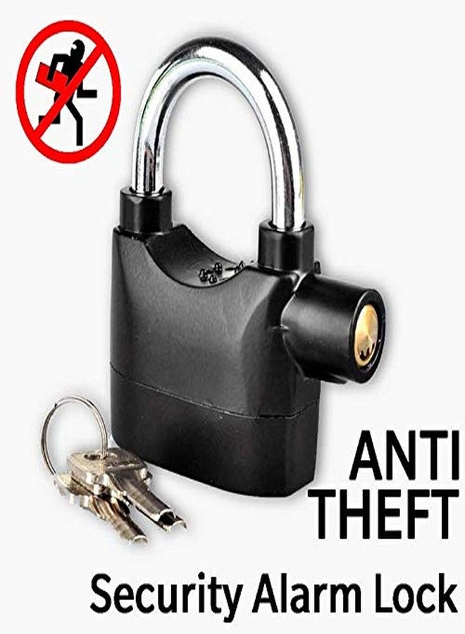 GION Impex Electronic Alarm Padlock Metal Lock Anti Theft System with Burglar Smart Alarm Siren Motion Sensor Secure for Home Door gate Cycle Shop Bike Office Shutter (Black) - Image 5